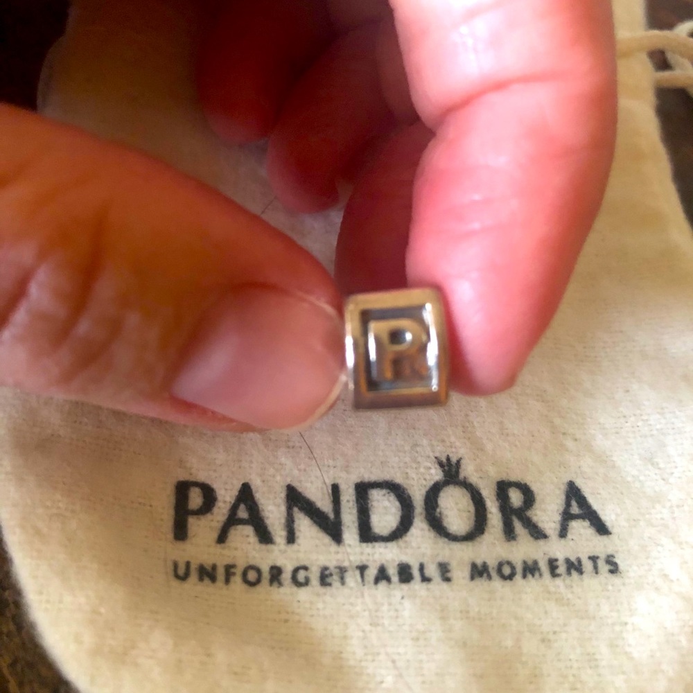 Pandora “P” charm silver never used